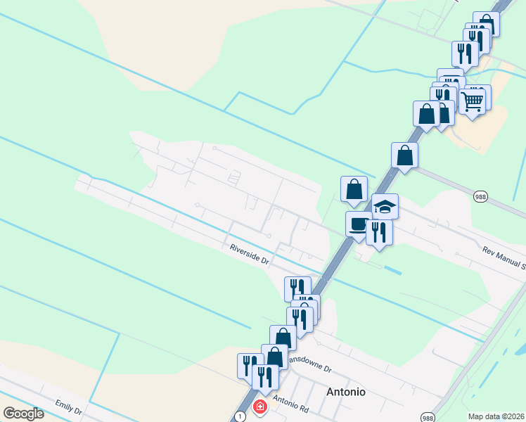 map of restaurants, bars, coffee shops, grocery stores, and more near 2233 American Way in Port Allen