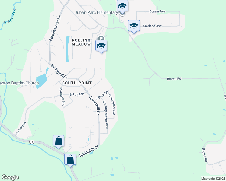 map of restaurants, bars, coffee shops, grocery stores, and more near 23928 South Park Lane in Denham Springs