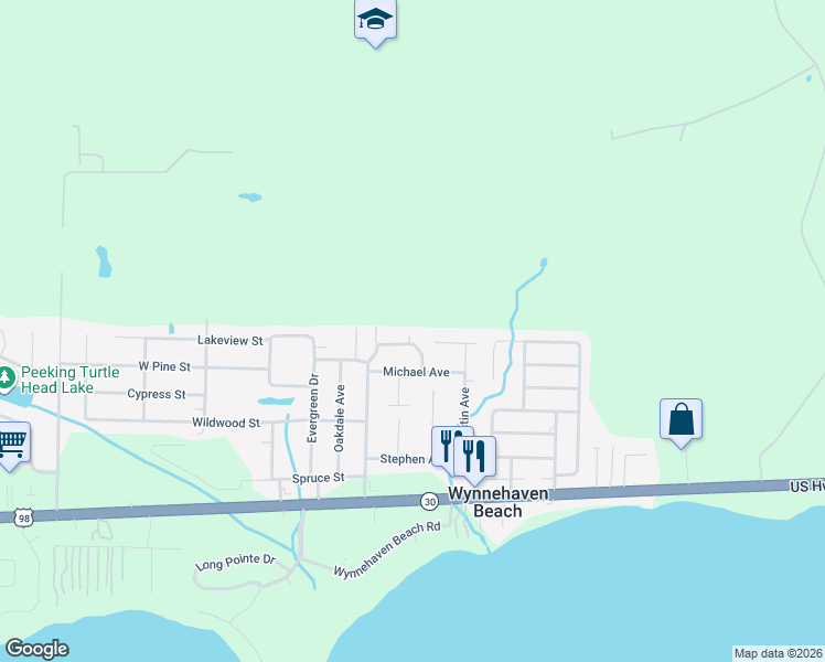 map of restaurants, bars, coffee shops, grocery stores, and more near 334 Michael Circle in Mary Esther