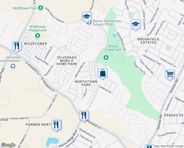 map of restaurants, bars, coffee shops, grocery stores, and more near 13919 Conner Downs Drive in Pflugerville