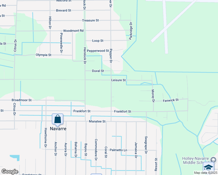 map of restaurants, bars, coffee shops, grocery stores, and more near 2147-2153 Pepper Drive in Navarre