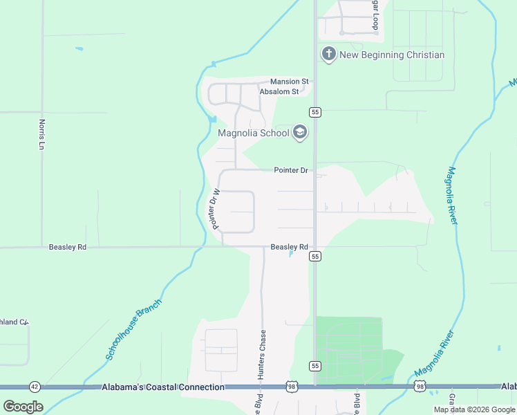 map of restaurants, bars, coffee shops, grocery stores, and more near 16351 Quail Lane in Foley