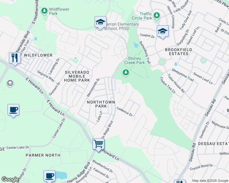 map of restaurants, bars, coffee shops, grocery stores, and more near 13924 Maricella Lane in Pflugerville