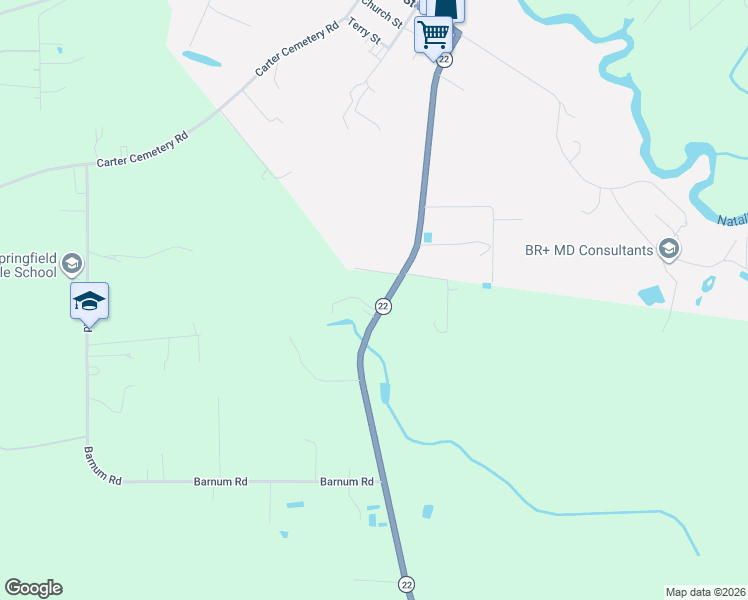 map of restaurants, bars, coffee shops, grocery stores, and more near 31125 Louisiana 22 in Springfield