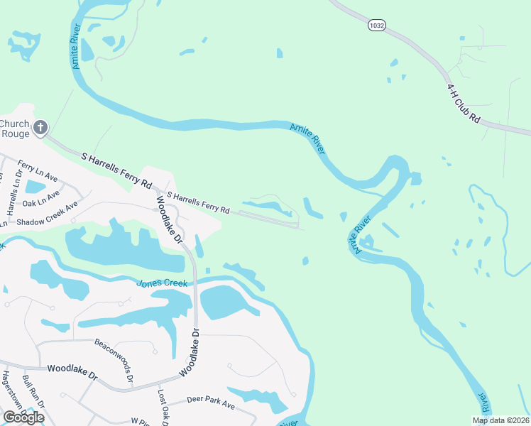 map of restaurants, bars, coffee shops, grocery stores, and more near 19619 South Harrells Ferry Road in Baton Rouge