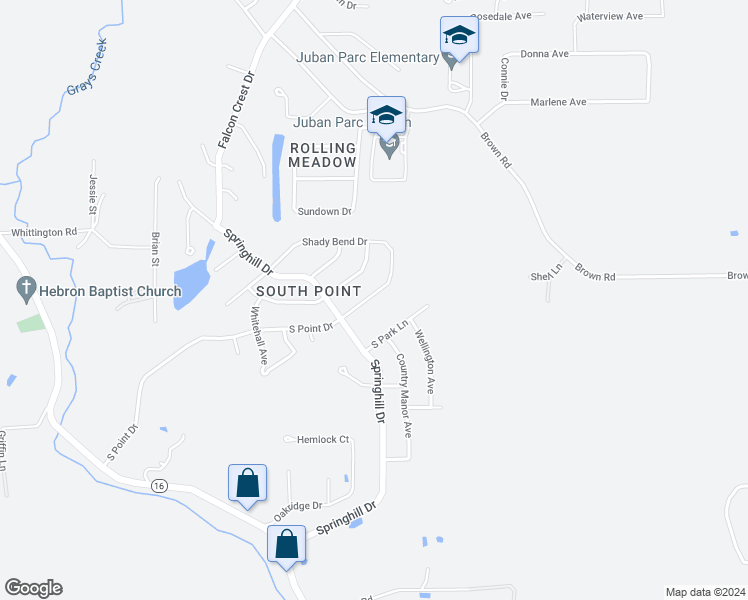map of restaurants, bars, coffee shops, grocery stores, and more near 23892 South Point Drive in Denham Springs