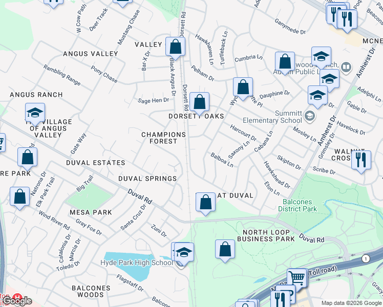 map of restaurants, bars, coffee shops, grocery stores, and more near 4406 Limewood Court in Austin