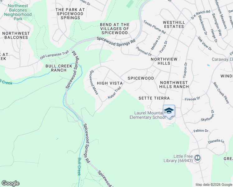 map of restaurants, bars, coffee shops, grocery stores, and more near 10007 Kabar Trail in Austin