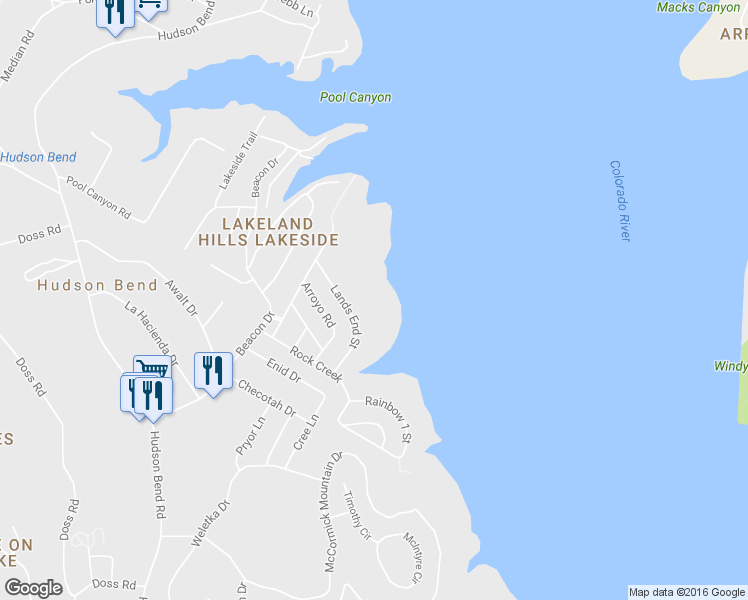 map of restaurants, bars, coffee shops, grocery stores, and more near 5609 Lands End Street in Austin