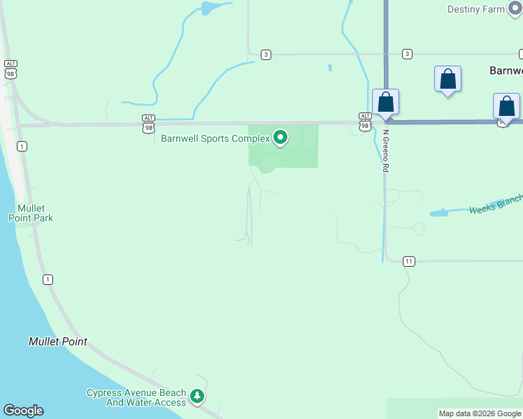 map of restaurants, bars, coffee shops, grocery stores, and more near 7543 Martin Lane in Fairhope