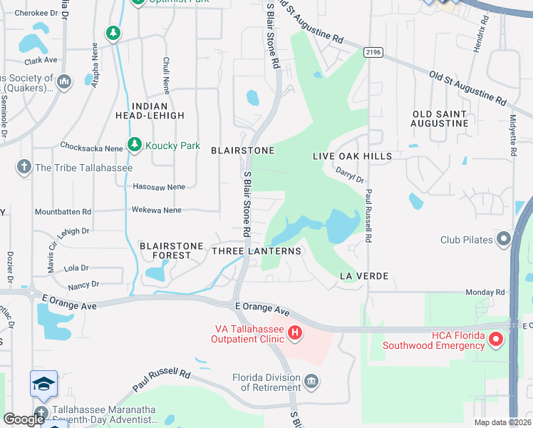 map of restaurants, bars, coffee shops, grocery stores, and more near 1640 Willow Bend Way in Tallahassee