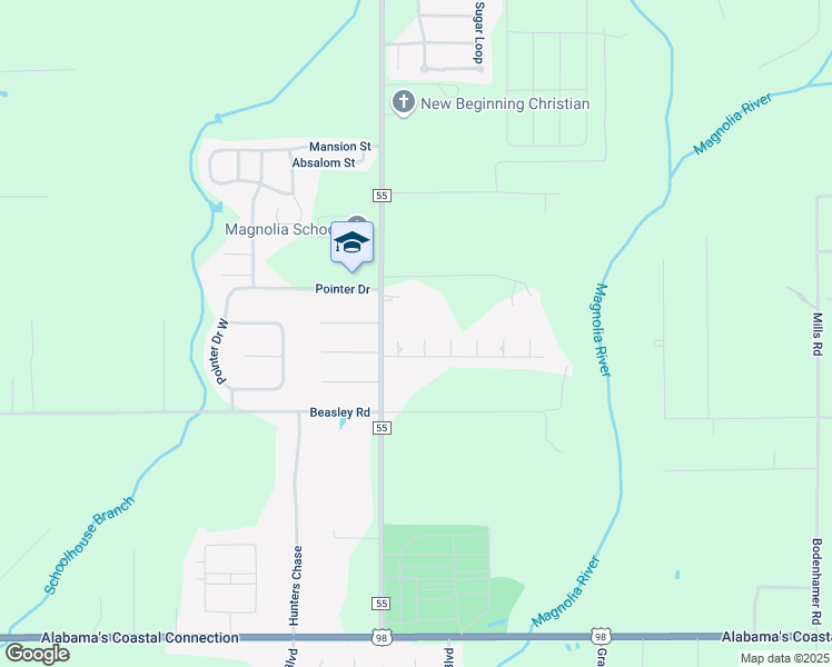map of restaurants, bars, coffee shops, grocery stores, and more near 13226 County Road 55 in Foley
