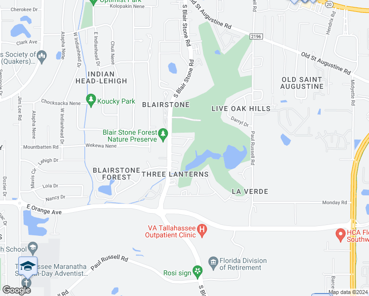map of restaurants, bars, coffee shops, grocery stores, and more near 1535 Willow Bend Way in Tallahassee