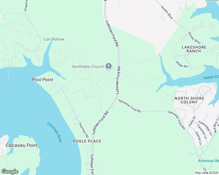 map of restaurants, bars, coffee shops, grocery stores, and more near 3500 Lohman Ford Road in Lago Vista