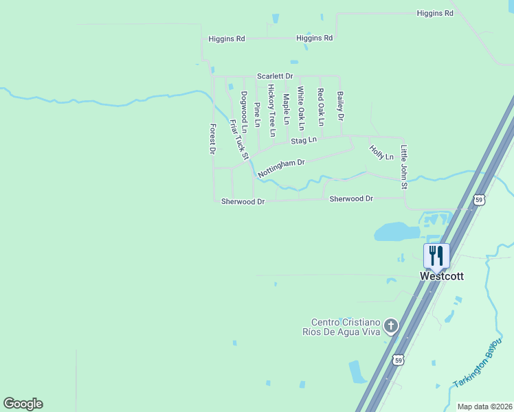 map of restaurants, bars, coffee shops, grocery stores, and more near 801 Sherwood Drive in Shepherd