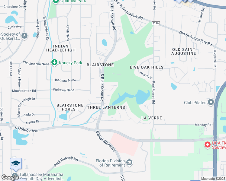 map of restaurants, bars, coffee shops, grocery stores, and more near 1563 Willow Bend Way in Tallahassee