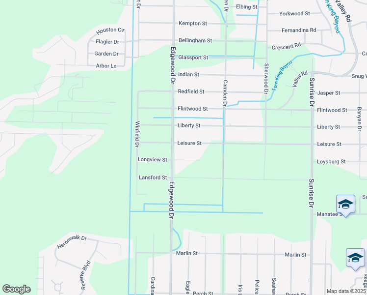 map of restaurants, bars, coffee shops, grocery stores, and more near 6615 Leisure Street in Navarre
