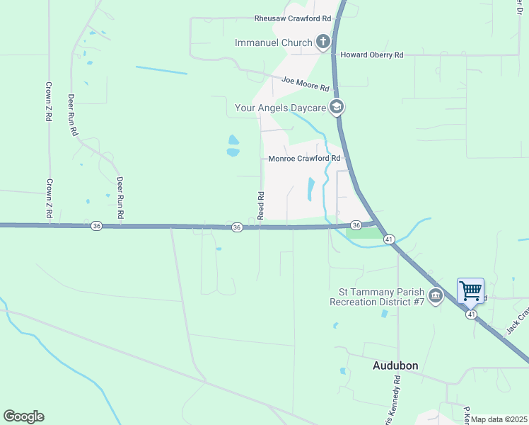 map of restaurants, bars, coffee shops, grocery stores, and more near 36425 Louisiana 36 in Pearl River