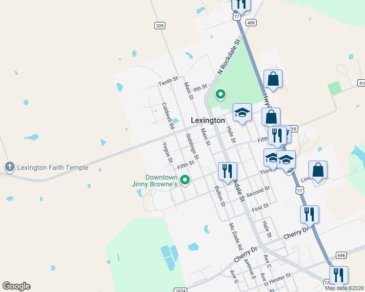 map of restaurants, bars, coffee shops, grocery stores, and more near 902 Caldwell Street in Lexington