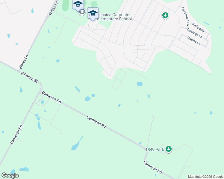 map of restaurants, bars, coffee shops, grocery stores, and more near 16242-16250 Cameron Road in Pflugerville