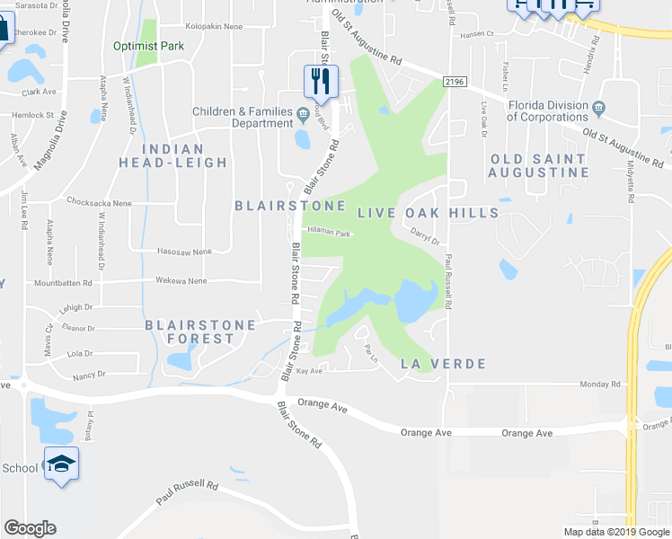 map of restaurants, bars, coffee shops, grocery stores, and more near 1519 Willow Bend Way in Tallahassee