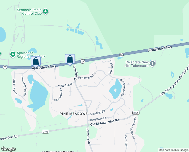 map of restaurants, bars, coffee shops, grocery stores, and more near 2009 Balmoral Court in Tallahassee