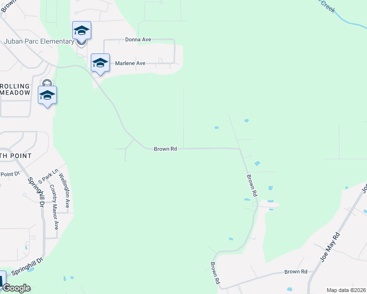map of restaurants, bars, coffee shops, grocery stores, and more near 13996 Brown Road in Denham Springs