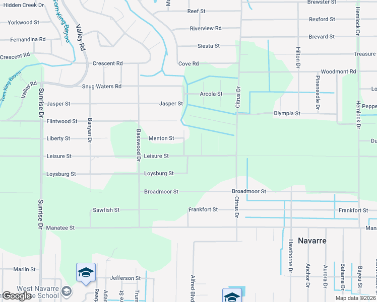 map of restaurants, bars, coffee shops, grocery stores, and more near 2270 Arrow Court in Navarre