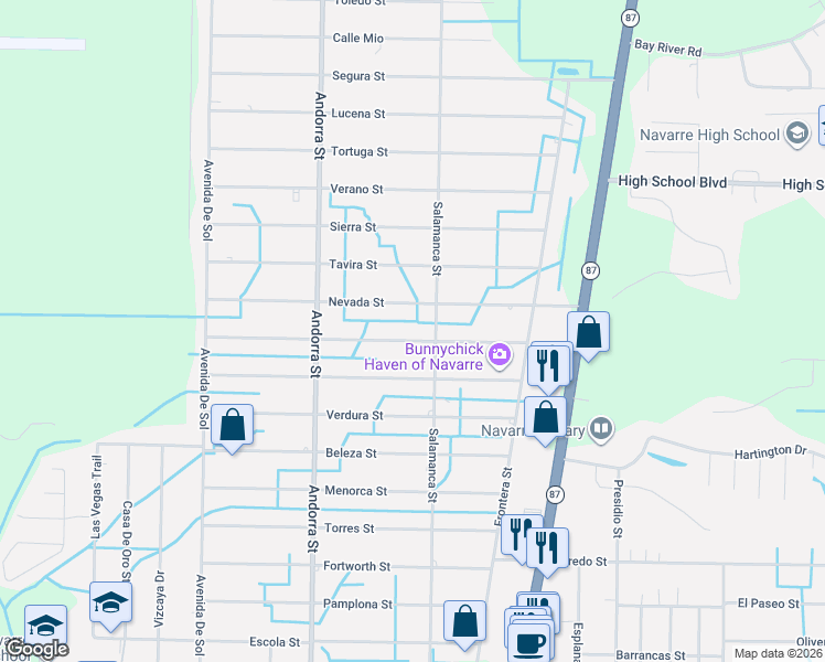 map of restaurants, bars, coffee shops, grocery stores, and more near 8149 Miranda Dr in Santa Rosa