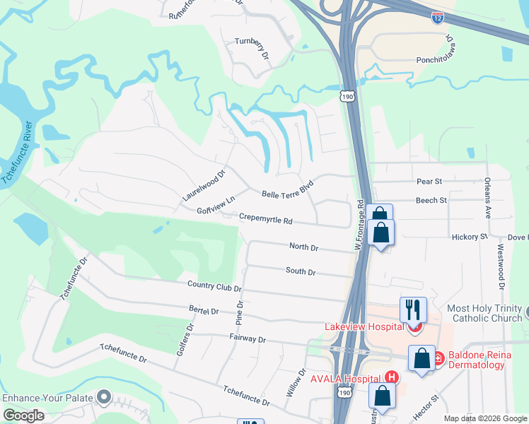 map of restaurants, bars, coffee shops, grocery stores, and more near 158 Crepemyrtle Road in Covington