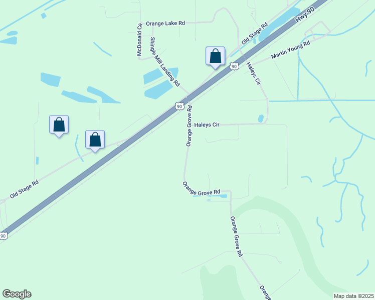 map of restaurants, bars, coffee shops, grocery stores, and more near 5476 Orange Grove Road in Moss Point