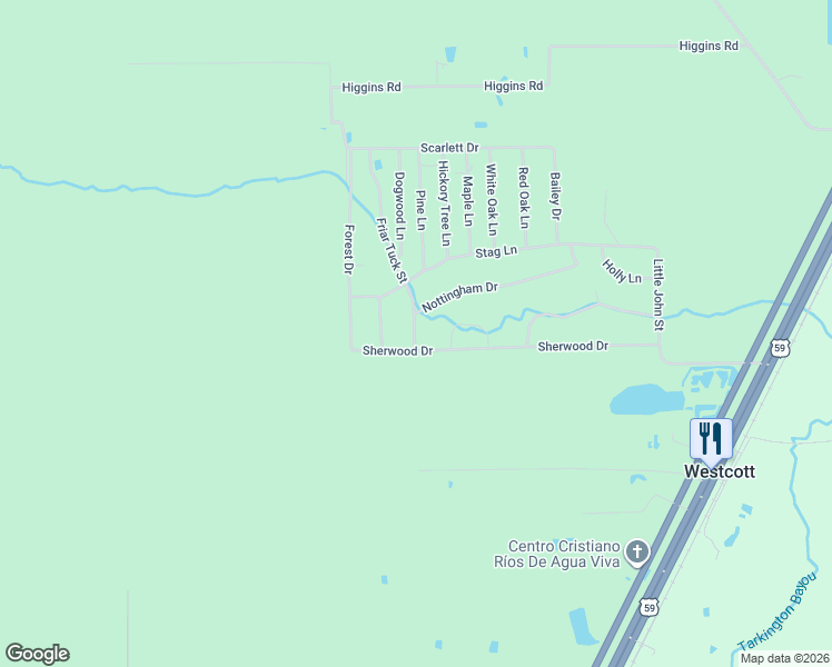 map of restaurants, bars, coffee shops, grocery stores, and more near 801 Sherwood Drive in Shepherd