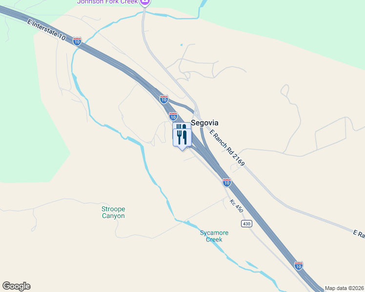 map of restaurants, bars, coffee shops, grocery stores, and more near 465 Old Segovia Road in Junction