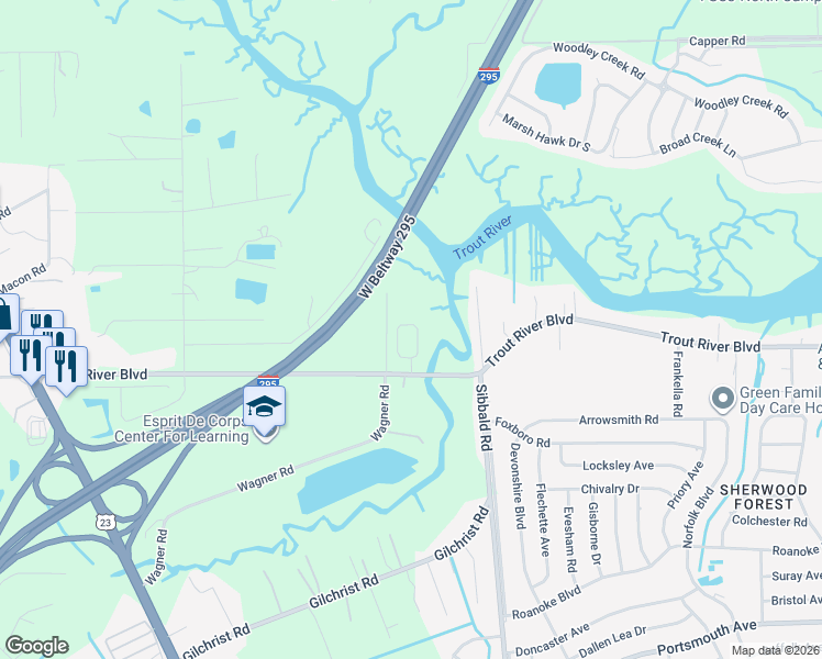 map of restaurants, bars, coffee shops, grocery stores, and more near 9937 Redfish Marsh Circle in Jacksonville