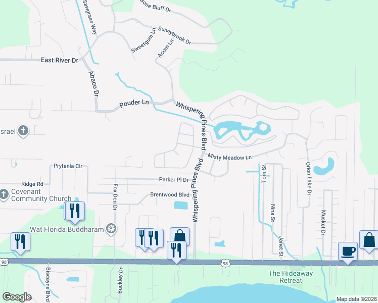 map of restaurants, bars, coffee shops, grocery stores, and more near 2290 Heritage Circle in Navarre