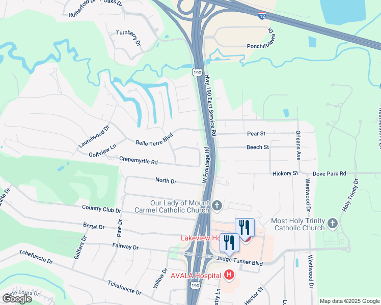 map of restaurants, bars, coffee shops, grocery stores, and more near 106 Crepemyrtle Road in Covington