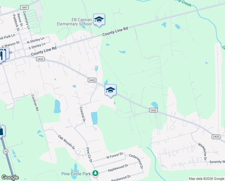map of restaurants, bars, coffee shops, grocery stores, and more near 13210 Farm-To-Market 2432 in Willis
