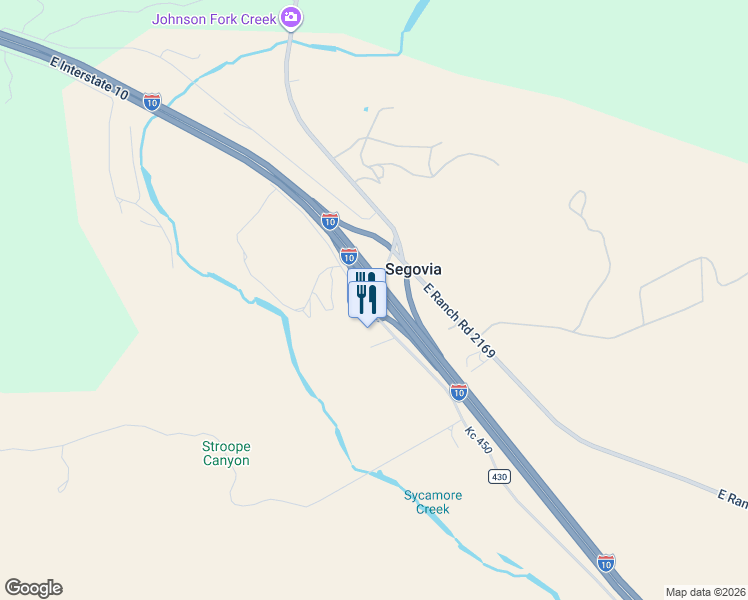 map of restaurants, bars, coffee shops, grocery stores, and more near 465 Old Segovia Road in Junction