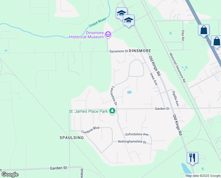 map of restaurants, bars, coffee shops, grocery stores, and more near 10008 Lancashire Drive in Jacksonville