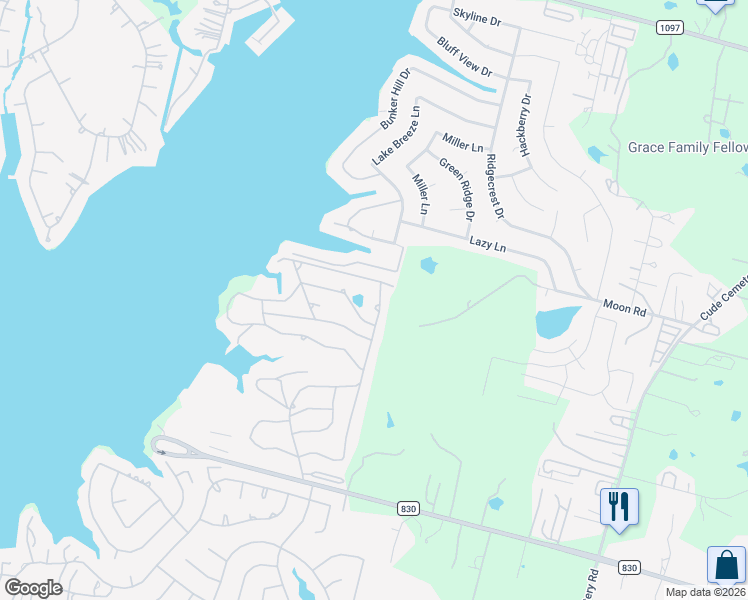 map of restaurants, bars, coffee shops, grocery stores, and more near 12133 North Ridgeway in Willis