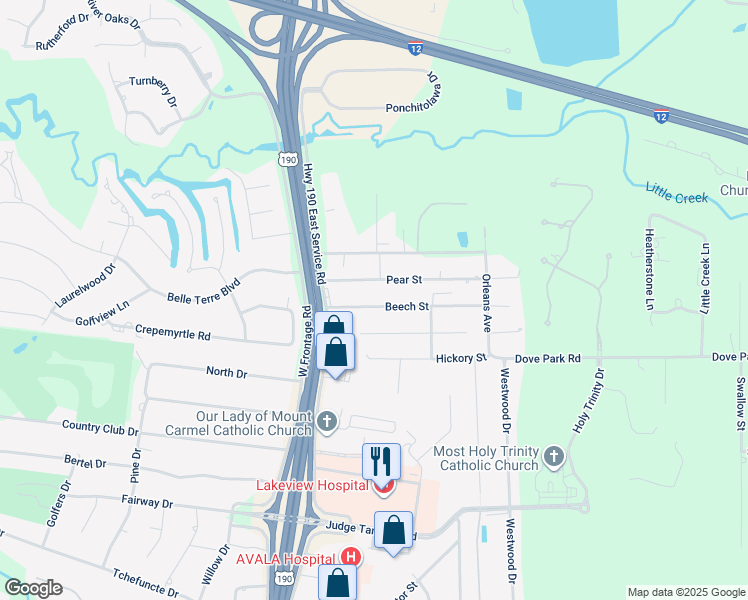 map of restaurants, bars, coffee shops, grocery stores, and more near 137 Beech Street in Covington
