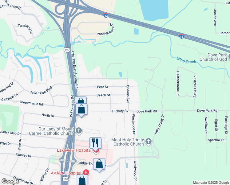 map of restaurants, bars, coffee shops, grocery stores, and more near 213 Beech Street in Covington