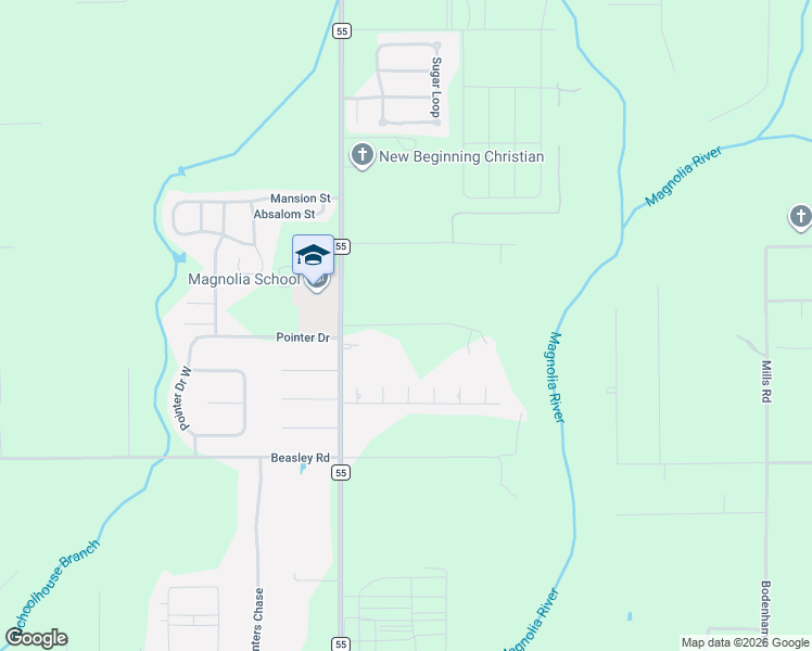 map of restaurants, bars, coffee shops, grocery stores, and more near 16660 Bogle Lane in Foley