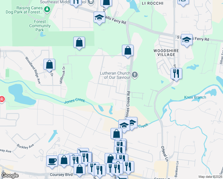 map of restaurants, bars, coffee shops, grocery stores, and more near 3740 Soledad Avenue in Baton Rouge