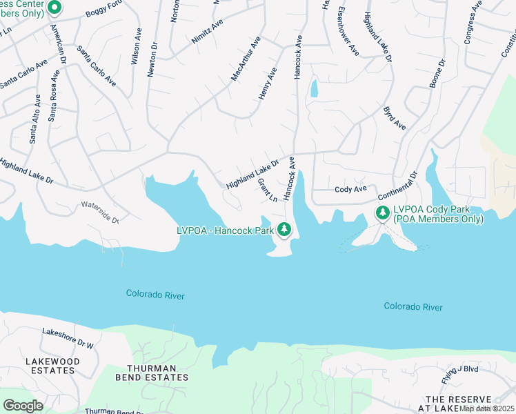 map of restaurants, bars, coffee shops, grocery stores, and more near 20505 Genessee Cove in Lago Vista