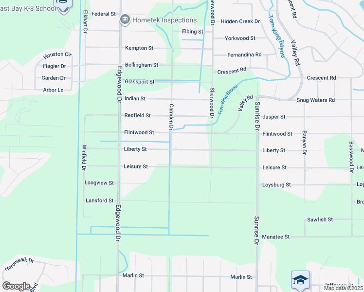 map of restaurants, bars, coffee shops, grocery stores, and more near 6716 Liberty Street in Navarre