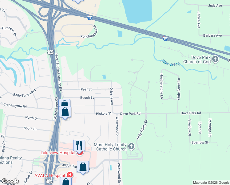 map of restaurants, bars, coffee shops, grocery stores, and more near 428 Orleans Avenue in Covington