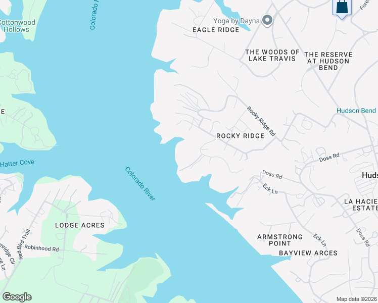 map of restaurants, bars, coffee shops, grocery stores, and more near 17009 South Ridge Lane in Austin