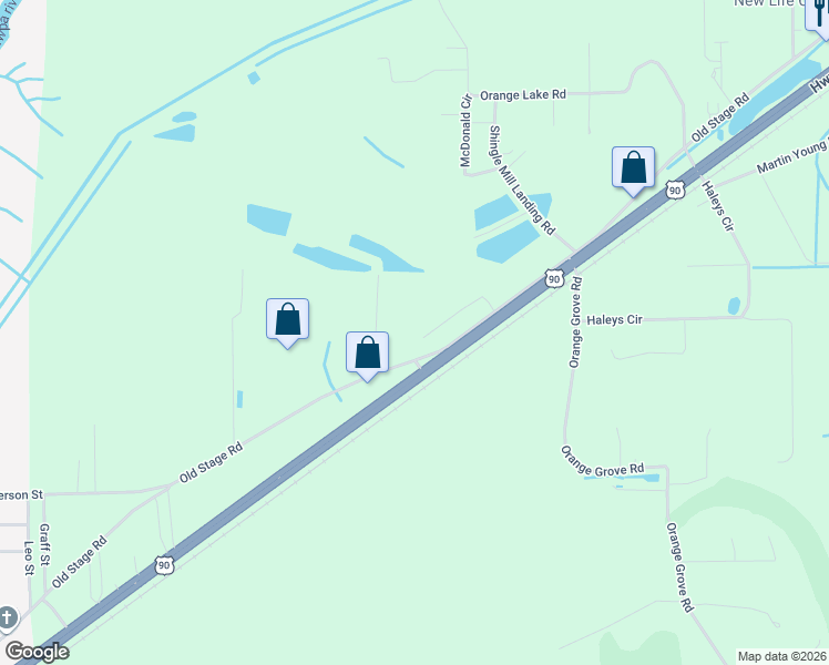 map of restaurants, bars, coffee shops, grocery stores, and more near 8701 Elizabeth Street in Moss Point