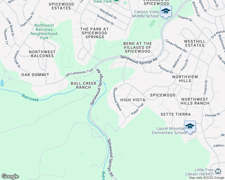 map of restaurants, bars, coffee shops, grocery stores, and more near 8602 Del Mesa Lane in Austin